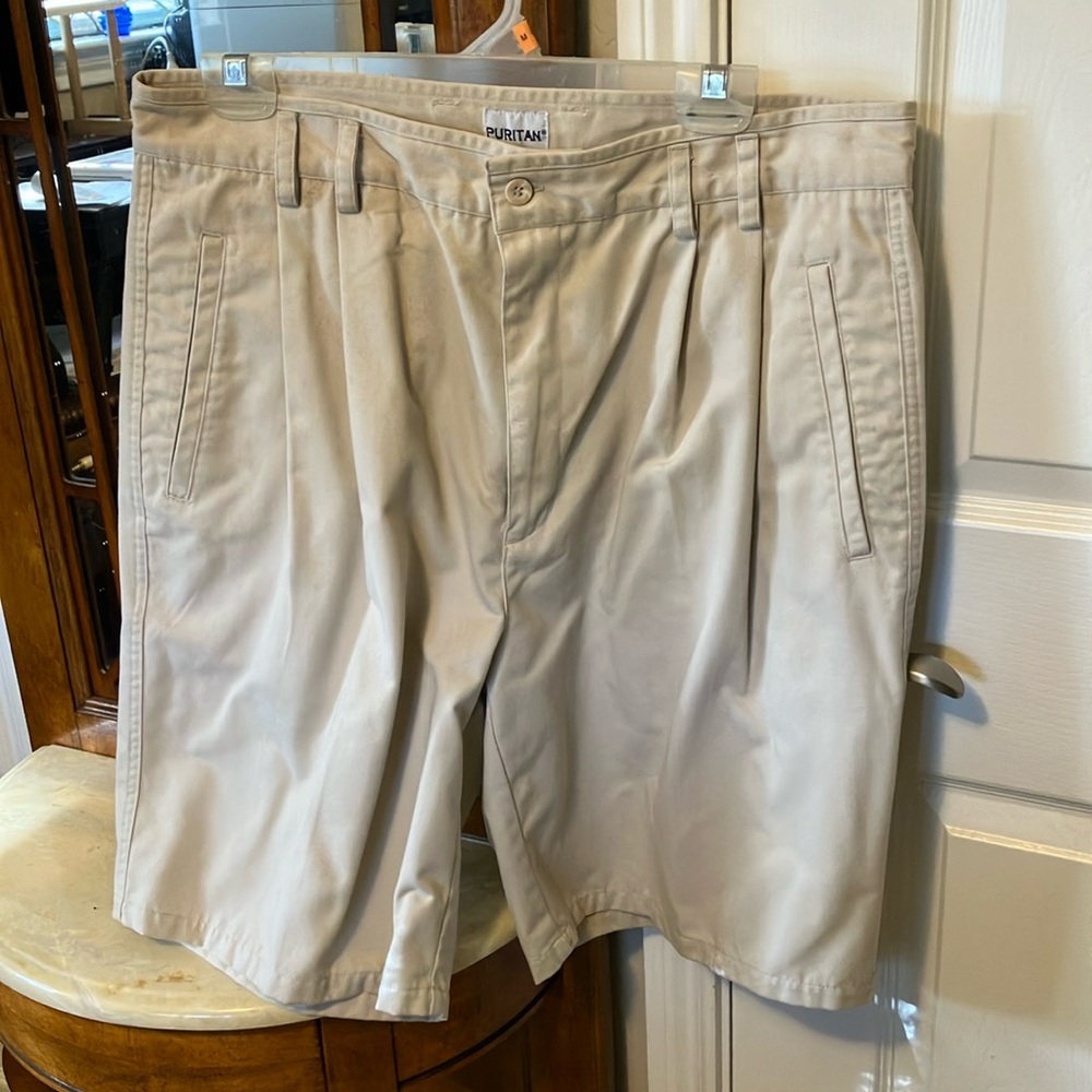 Puritan Walking Shirts 👍Waist 36 New Eggshell Color Pleated Front Belted